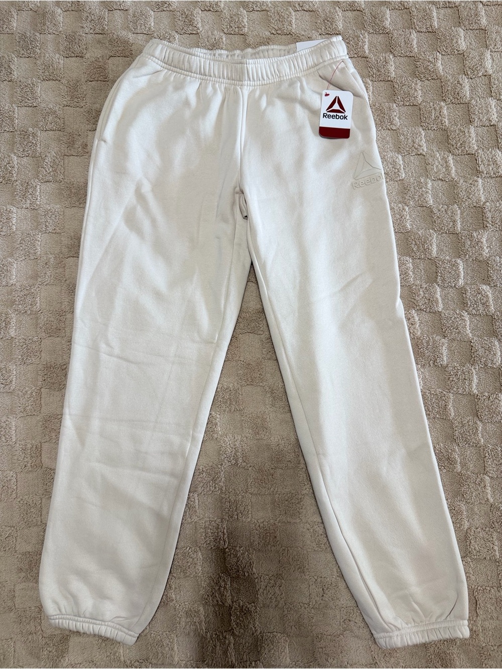 NWT Reebok Women’s XS Pumice Stone Fleece Jogger Sweatpants Cream
